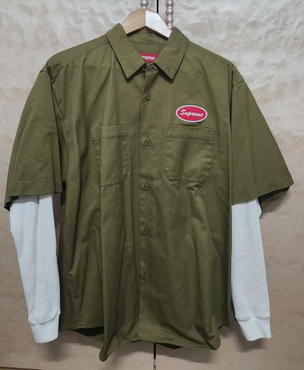 Supreme Thermal Sleeve Work Shirt Olive 23FW M sells