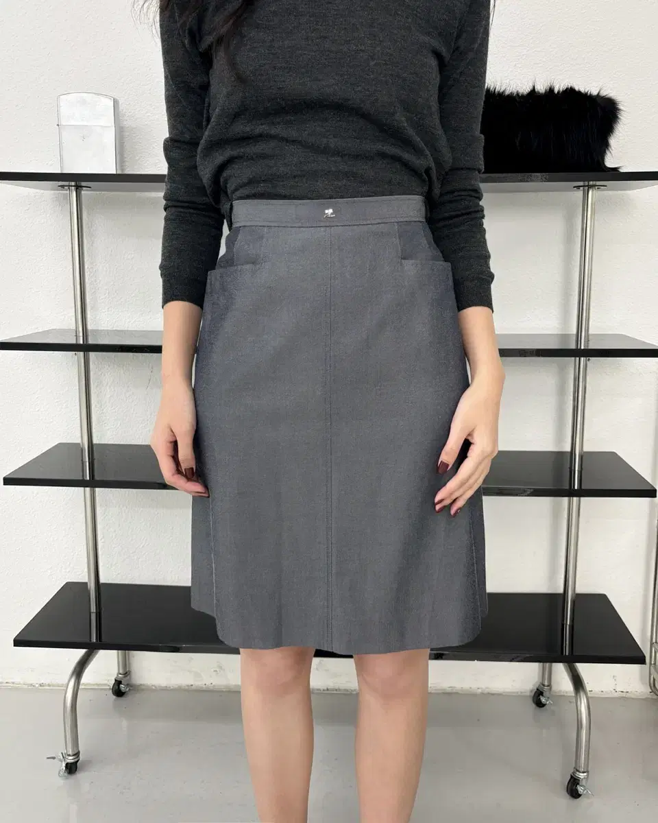 COURREGES logo midi skirt