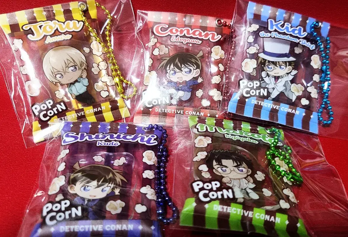 Detective Conan Snacks Keychain Popcorn Amuro Kid Shinichi Conan Makoto