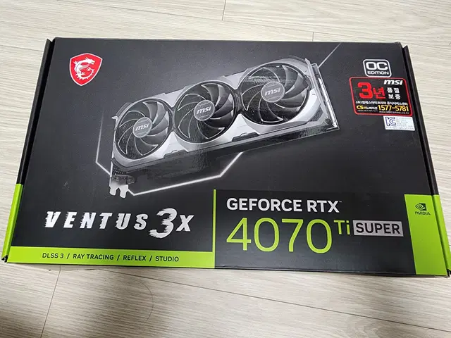 그래픽 카드 지포스 MSI 벤투스 RTX 4070 TI 슈퍼/거의 새것