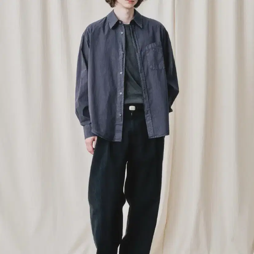 아트이프액츠 Padre Garment-dyed Shirt_Charcoal