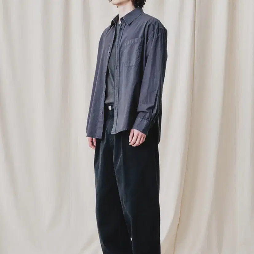 아트이프액츠 Padre Garment-dyed Shirt_Charcoal