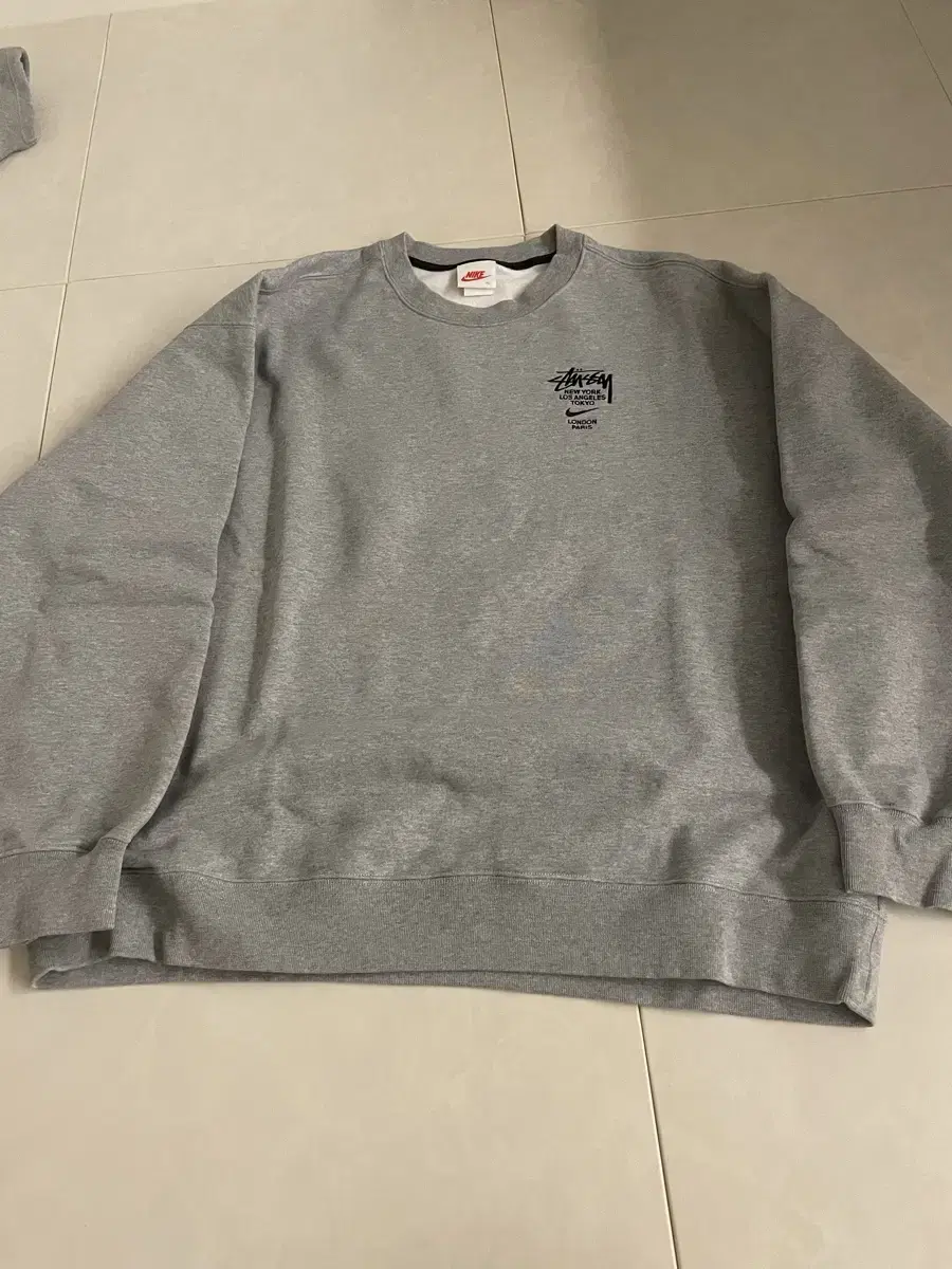 Nike x Stussy Natusi NRG Fleece Sweatshirt Gray XL