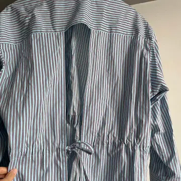 6(ROKU)>COTTON STRIPE BACK OPEN SHIRT/シャツ