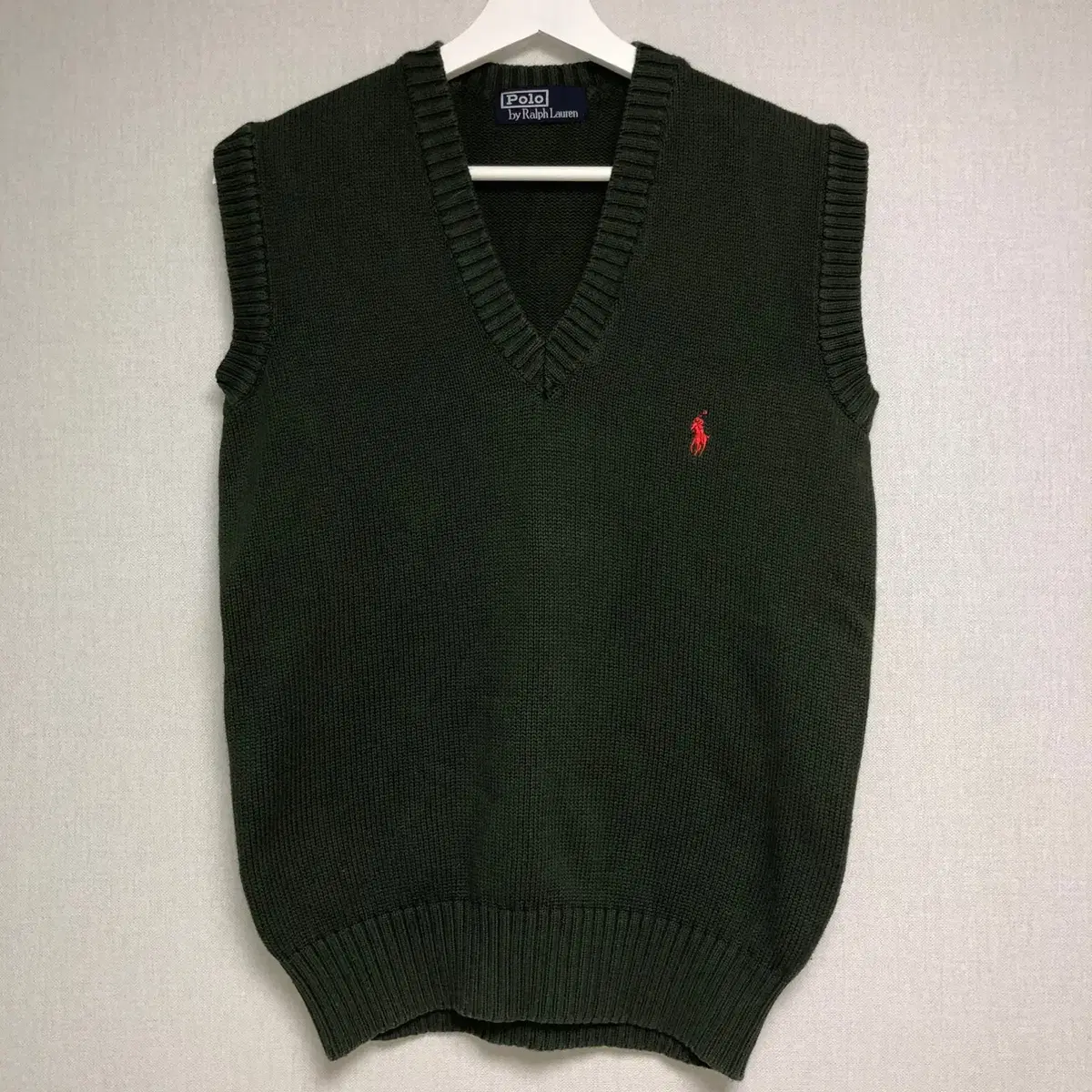 Polo Ralph Lauren V넥 그린 니트 베스트 조끼 (M)