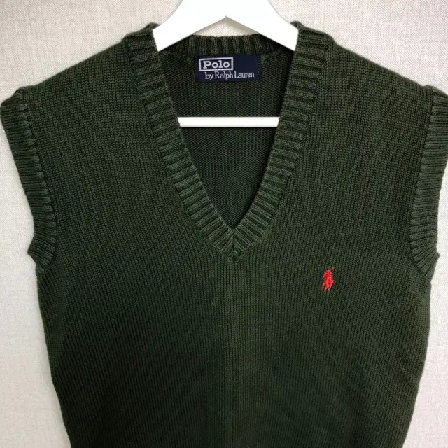 Polo Ralph Lauren V넥 그린 니트 베스트 조끼 (M)