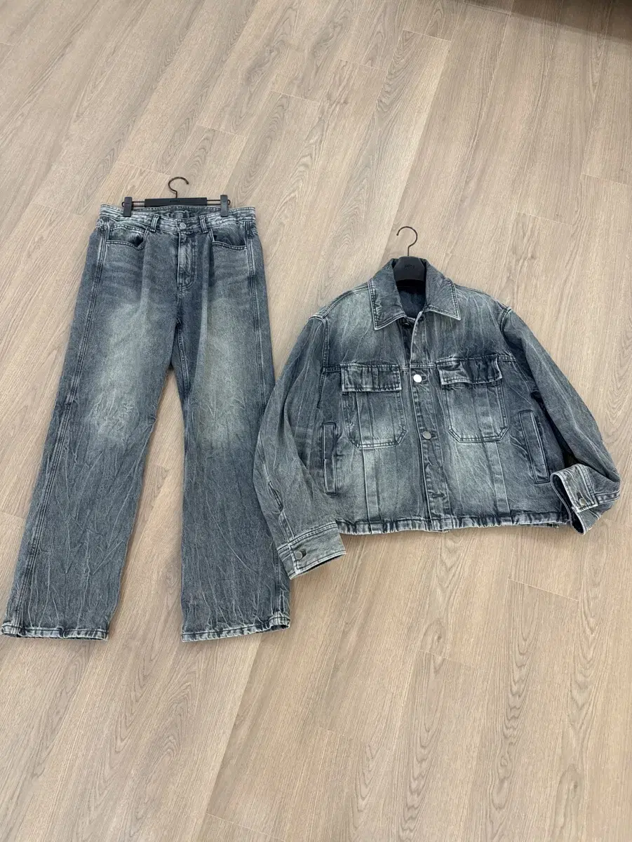 Solid Homme 23SS Lightning Denim Setup Jacket Pants Tops 50 Bottoms 48 sells