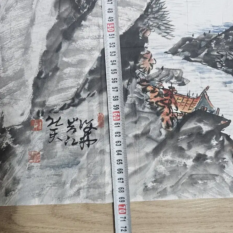 (미사용) 동양화 산수화 그림 69x69cm