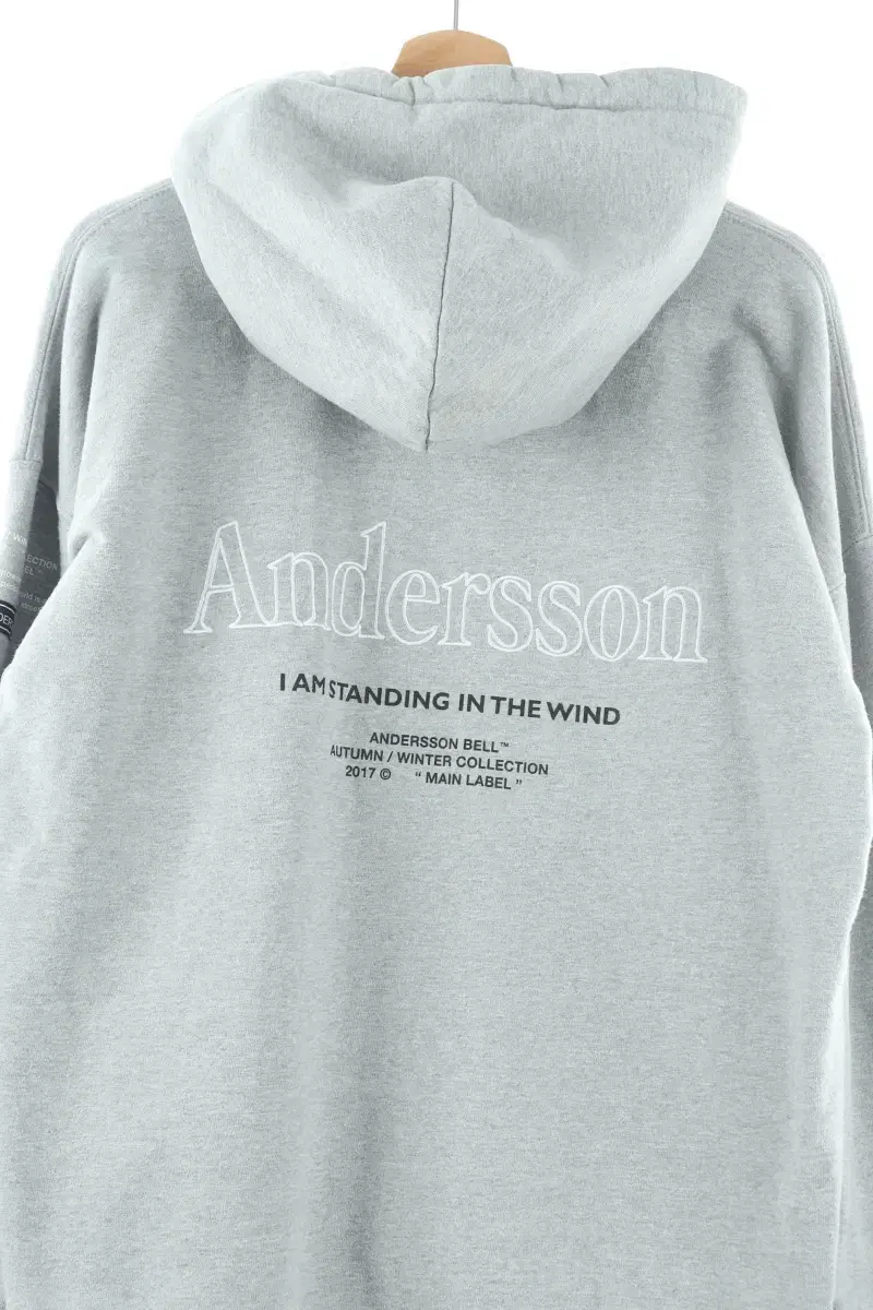 (M) Anderson Belle Hoodie Gray Big Printed Old School - F8DE