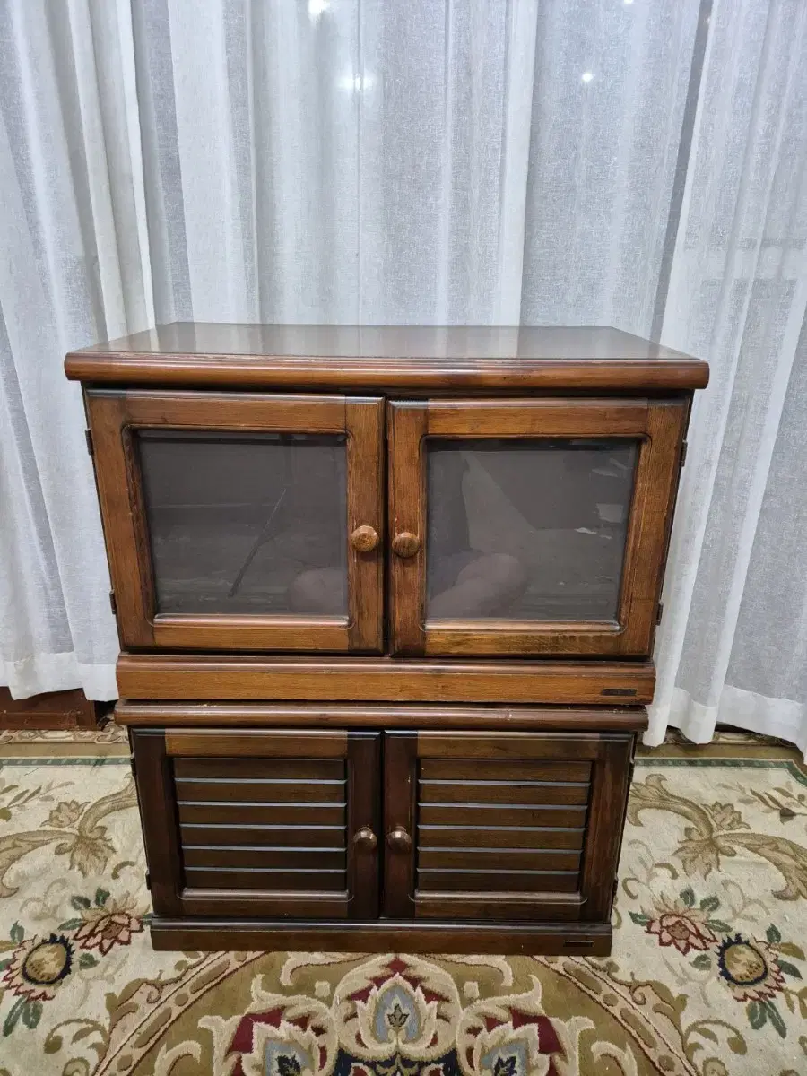 80S 빈티지 파인우드 수납장 2EA Timber Furniture