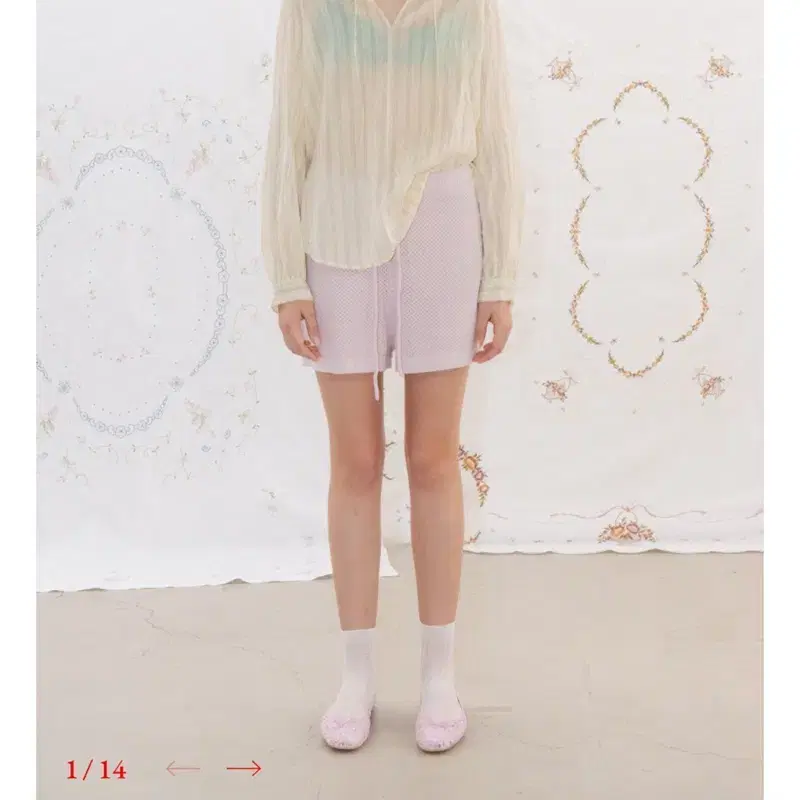 (새상품) 비아플레인 DALE KNIT SHORTS (LIGHT PINK