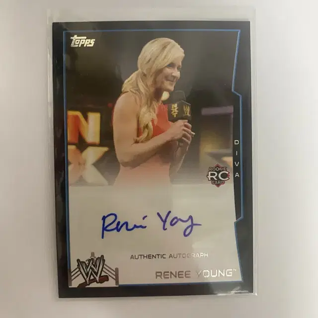 WWE 레슬링 디바 르네영  renee young auto 친필서명 카드