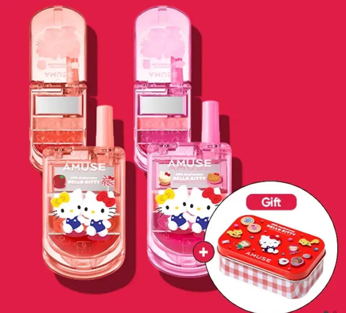 [Unsealed] Amuse Tin Case + Lip & Cheek Apple Soda Pink Soda