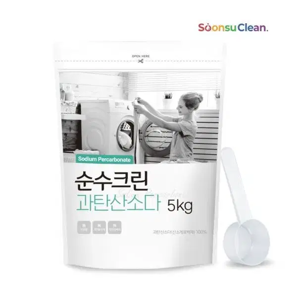 무료배송-과탄산소다 파우치 5kg+스푼