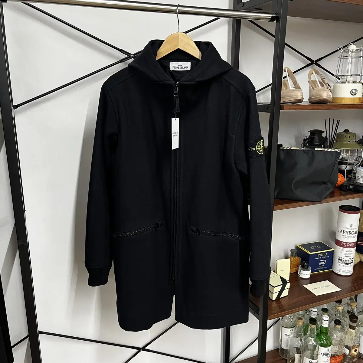 Stone Island Wool Hooded Coat L