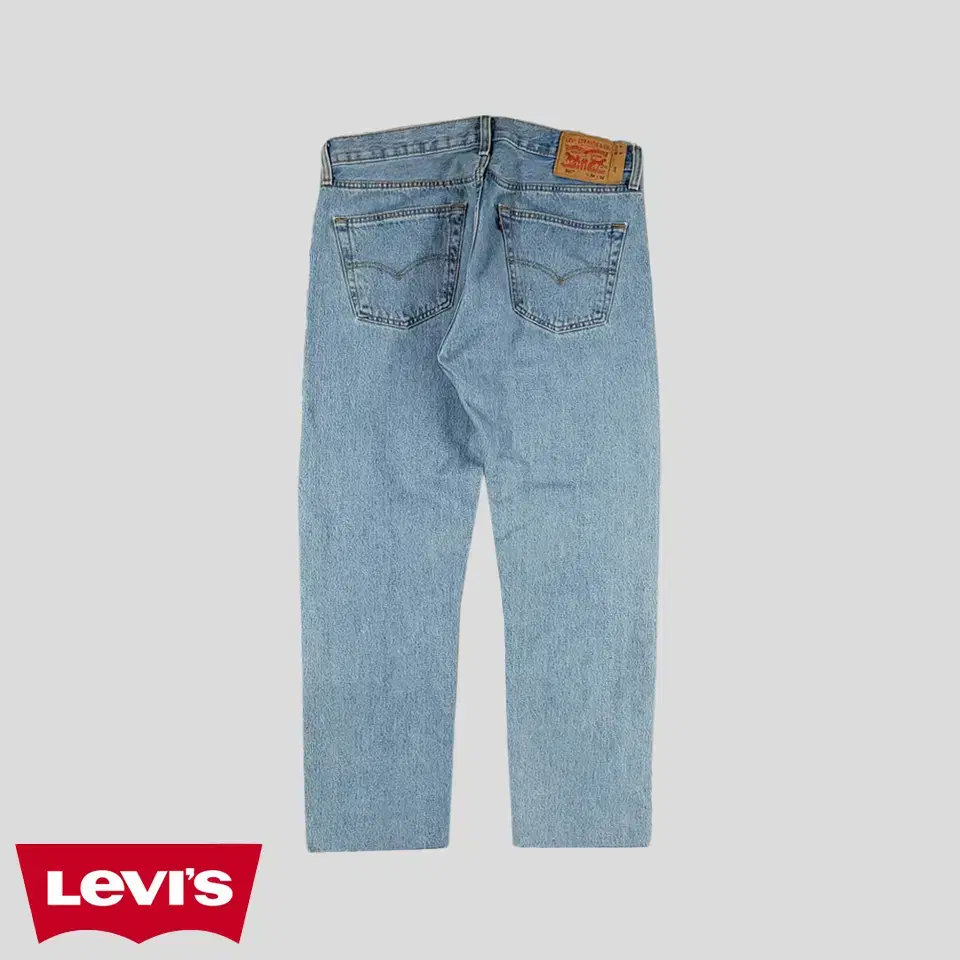 Levi's 501 Light Blue Wash Button Fly Straight Fit Jeans Denim Pants 34