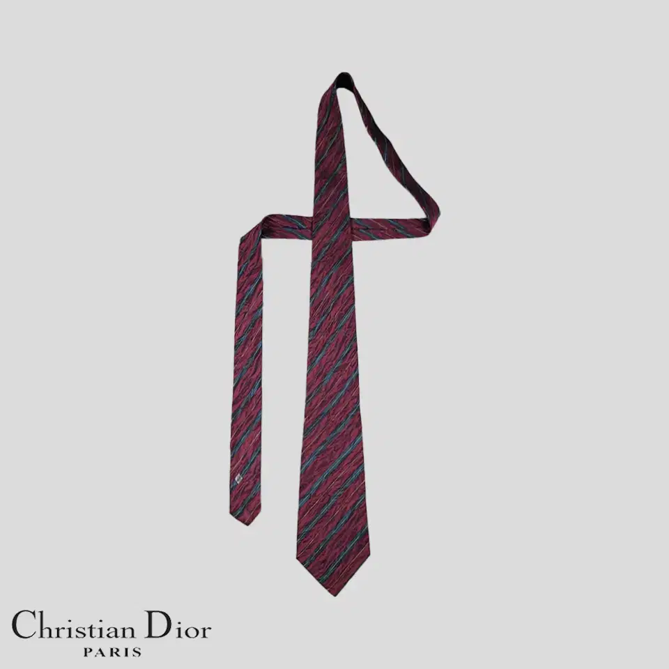 Christian Dior Monsieur Burgundy bloo striped silk100 ties 8