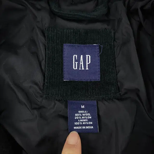 GAP 갭 JP 블랙 더블포켓 숄더견장 암패치 울혼방 히든후드 필드자켓