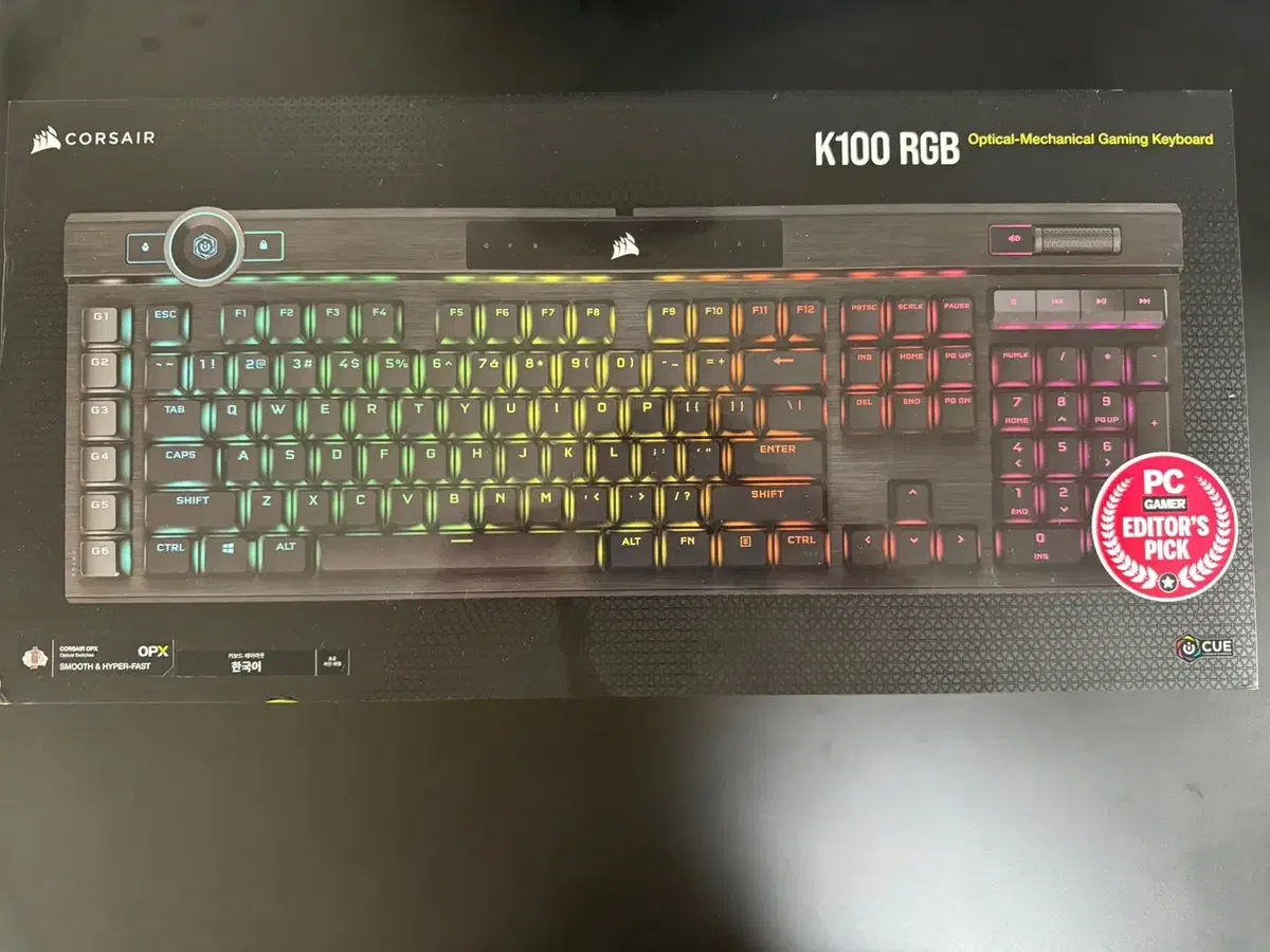 커세어 100 RGB  OPX 광적축 키보드 팝니다