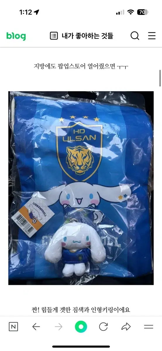 Ulsan Hyundai Cinnamoroll Gymsack