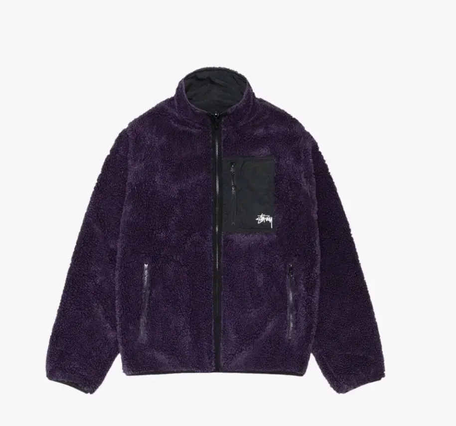 Stussy Sherpa Reversible Jacket Purple XXL