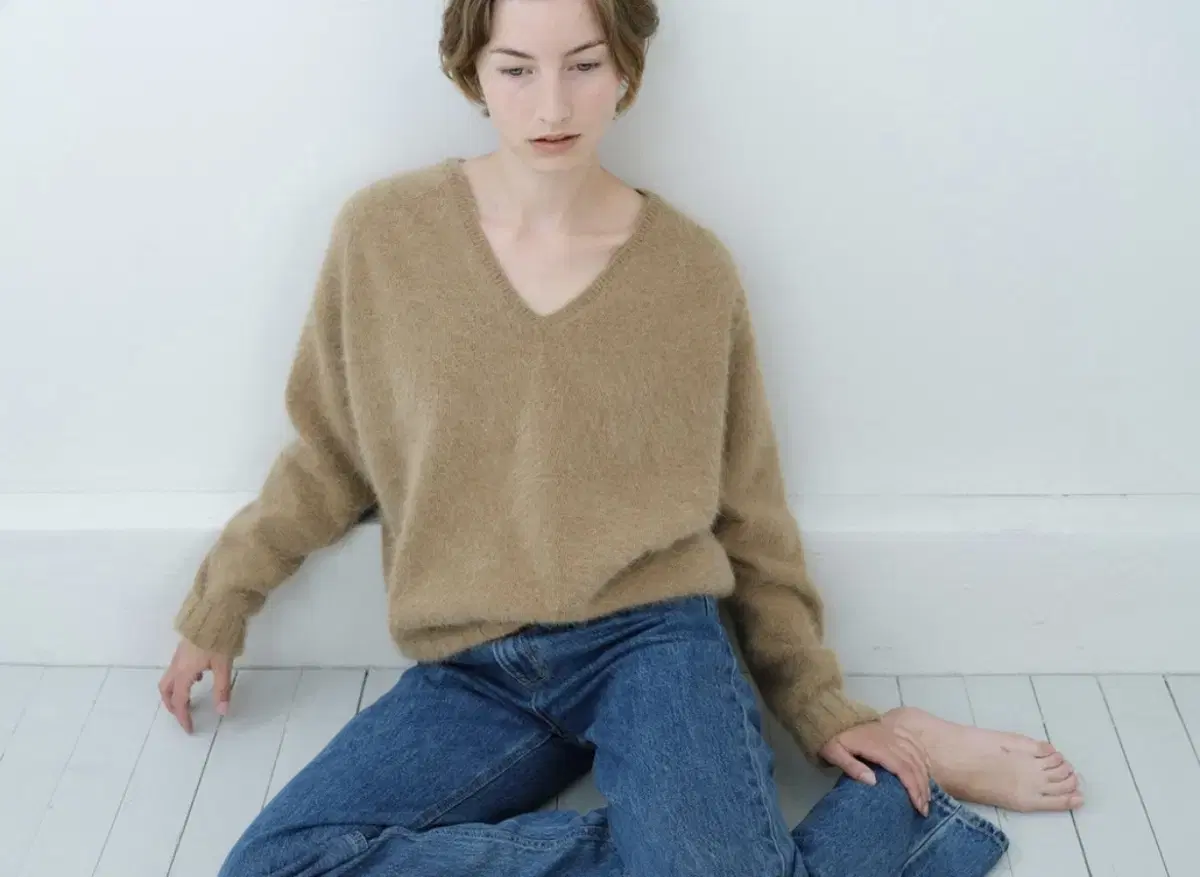 레터 letter carol wholegarment knit camel