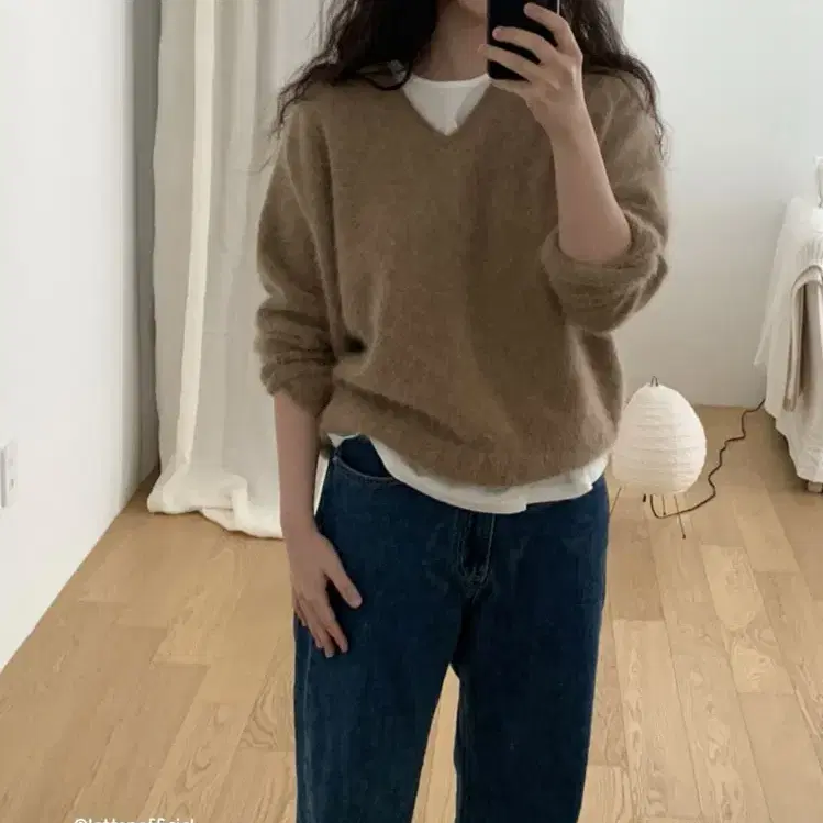 레터 letter carol wholegarment knit camel