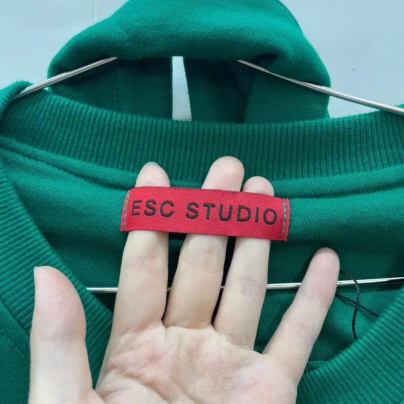 free ESC STUDIO 프린팅 후드티  그린 오버핏 후디