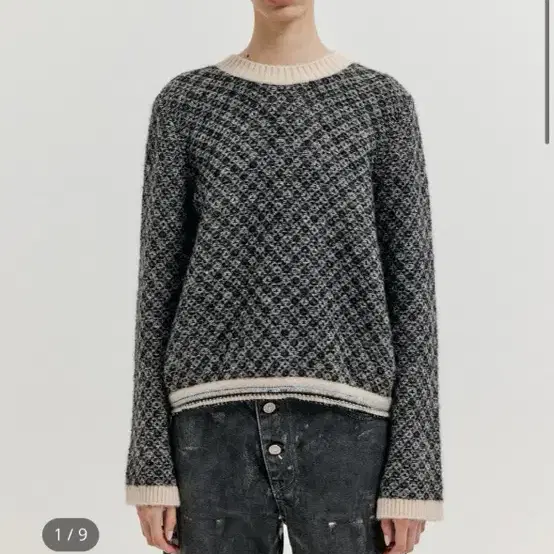 eenk 잉크 xoue check jaquard knit pullover