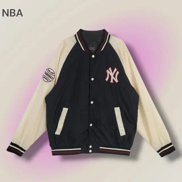 [L] NBA 블랙&아이보리 뉴욕양키스 스타디움자켓