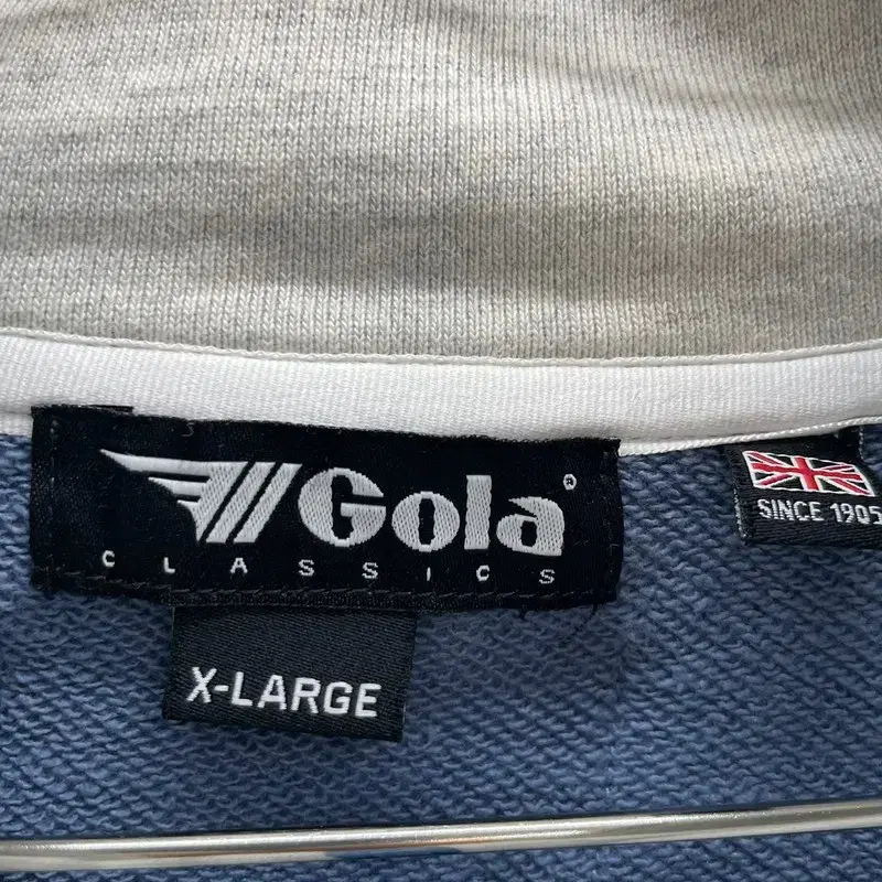 xl 골라 gola 오버핏 블루 반집업 티셔츠 남여공용 빈티지룩