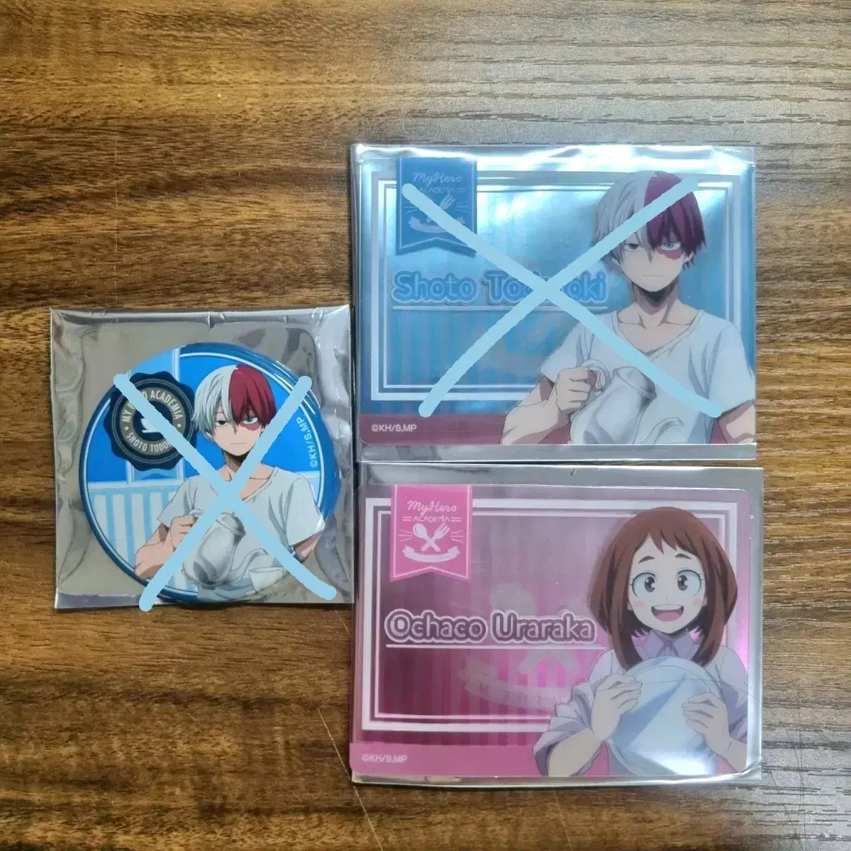 Hiroaka Cafe Collaboration Can Badge Clear Card (Todoroki, Uraraka -> Aizawa)