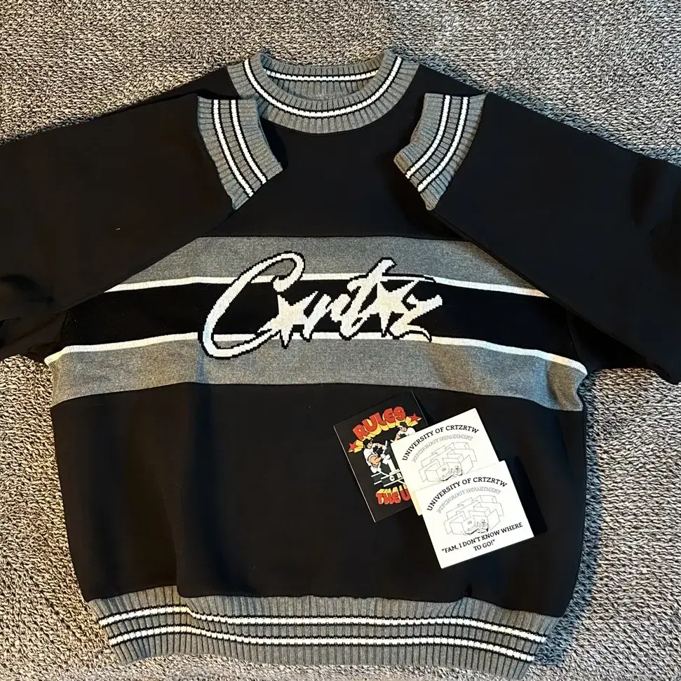 Corteiz Crew Sweater Black 코르테이즈 니트 스웨터