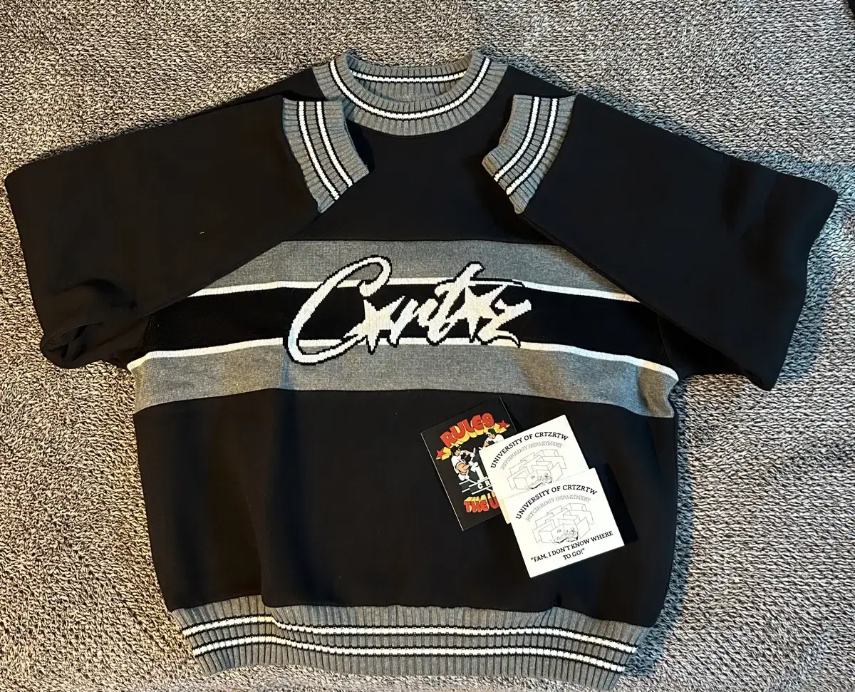 Corteiz Crew Sweater Black 코르테이즈 니트 스웨터