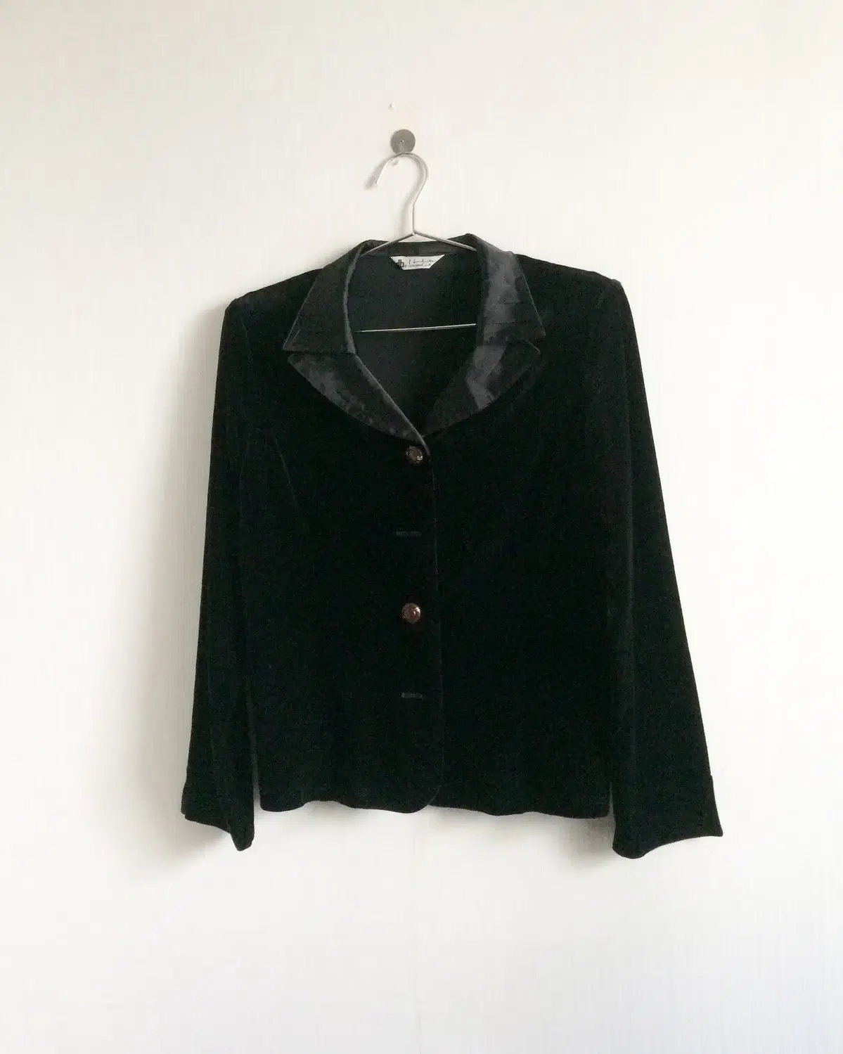 Satin collar velvet jacket