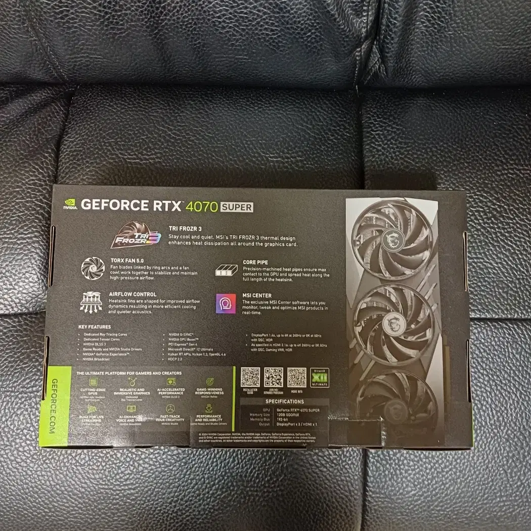 MSI  RTX 4070 SUPER 게이밍 X팜니다(7800*3d+@가능