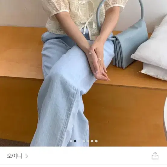 오이니 브런치 블라우스 아이보리 brunch blouse 시스루 리본