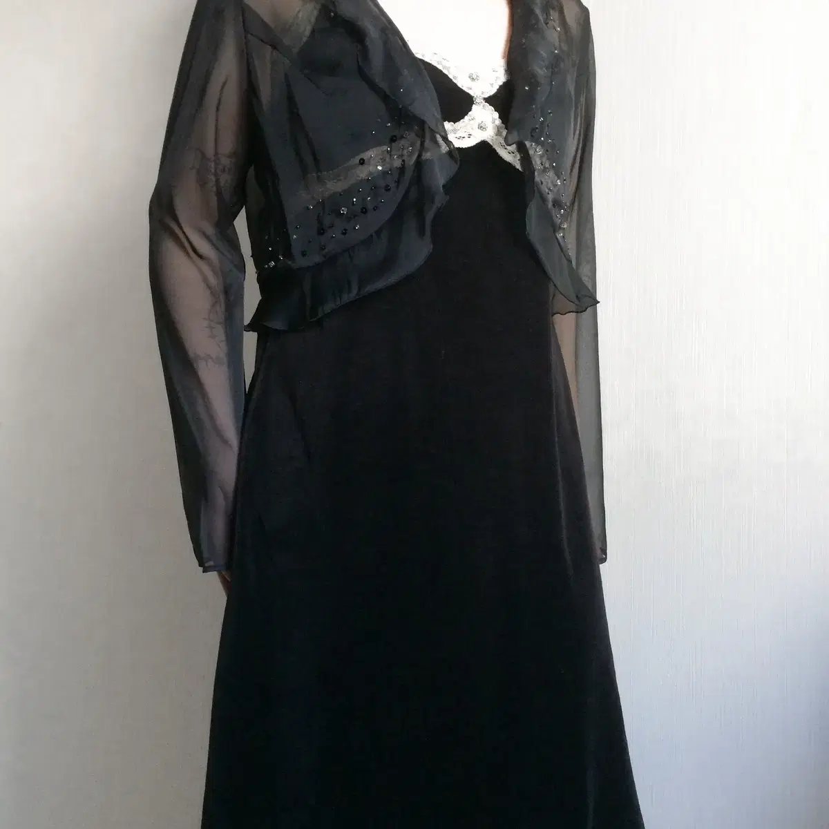 Organza open cardigan