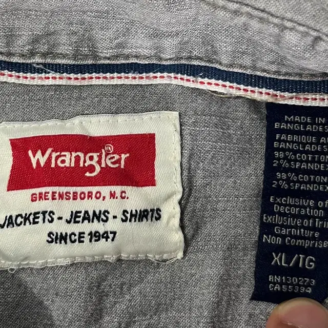 [WRANGLER] 랭글러 투포켓 웨스턴 데님셔츠