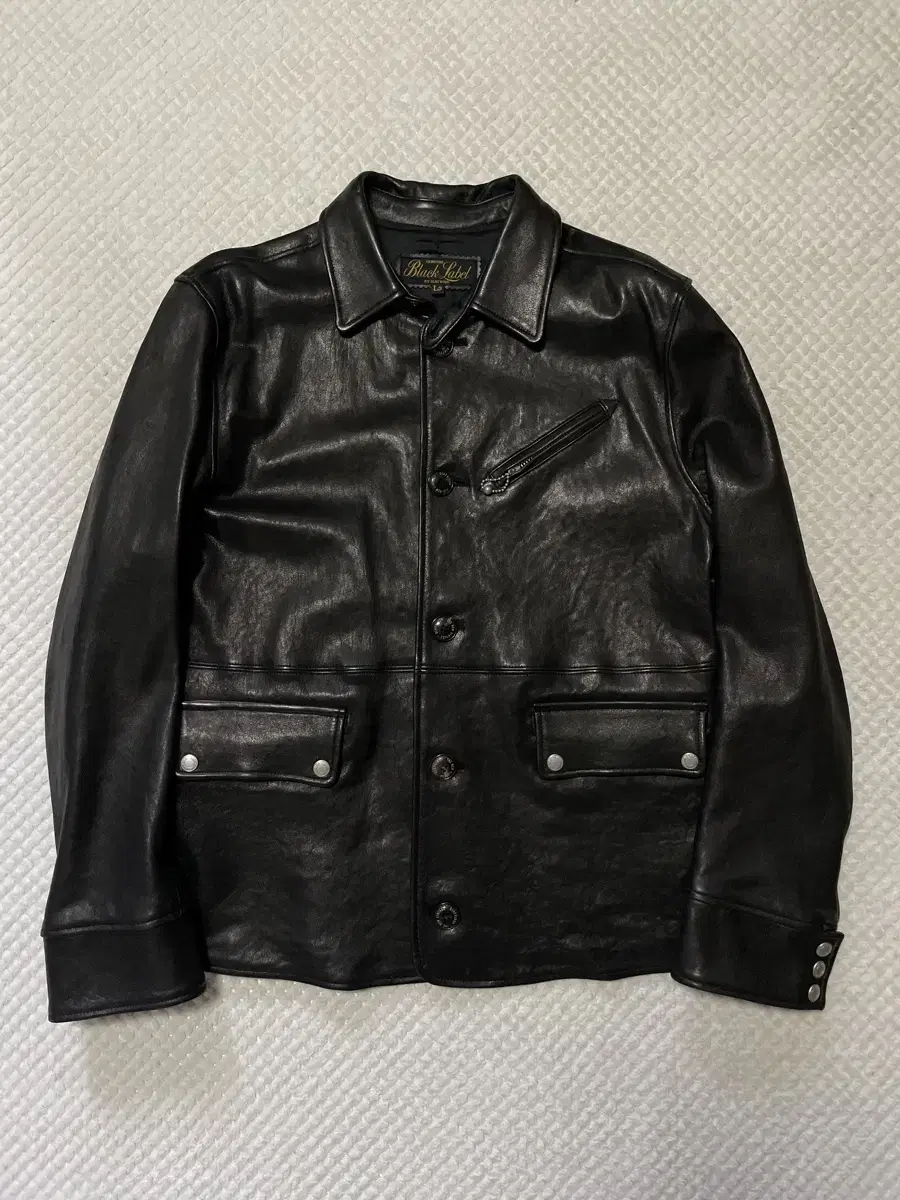 [L] Diavvine Italian lambskin and leather car coat (100-105)