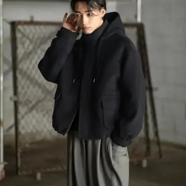 비긴202] Usual Stand Collar Hoody Jumper