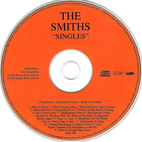 The Smiths - Singles (CD) 유럽반 초판 EX++