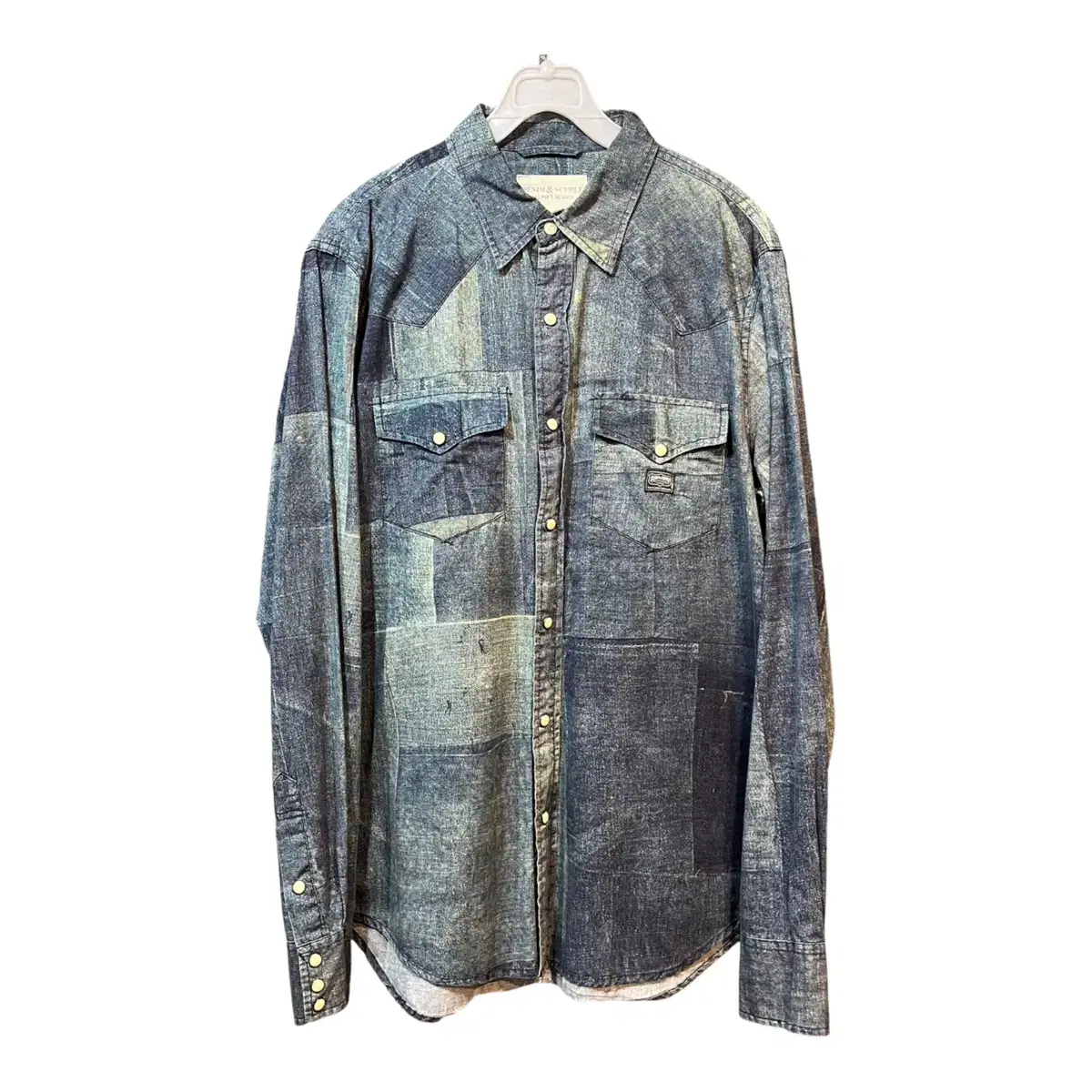 [M] Denim Supply Denim Patchwork Shirt