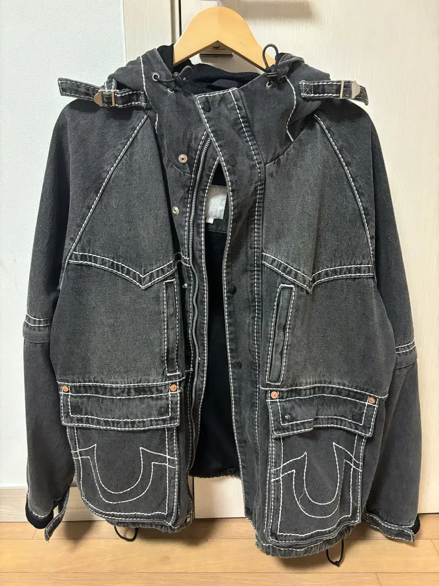 Peach Truly Reliable Denim Jacket Black