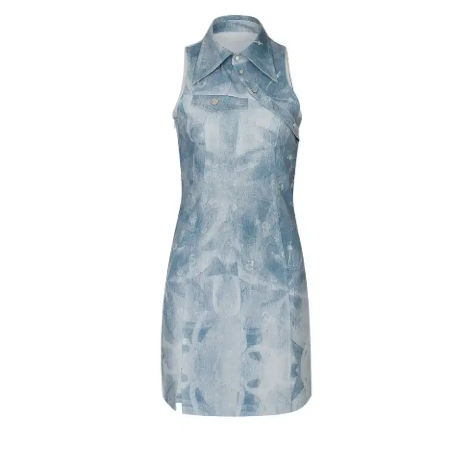 Yuse 유즈 데님 원피스 DENIM PRINTED HALTER DRES