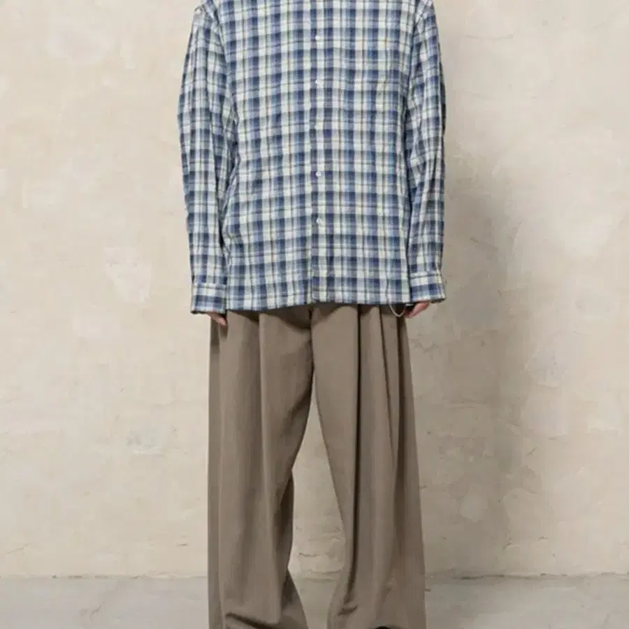 비긴202 Crease Blue Check Shirts 2