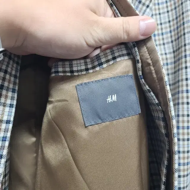 [H&M] 남성 (새상품) 체크 코트 175-108