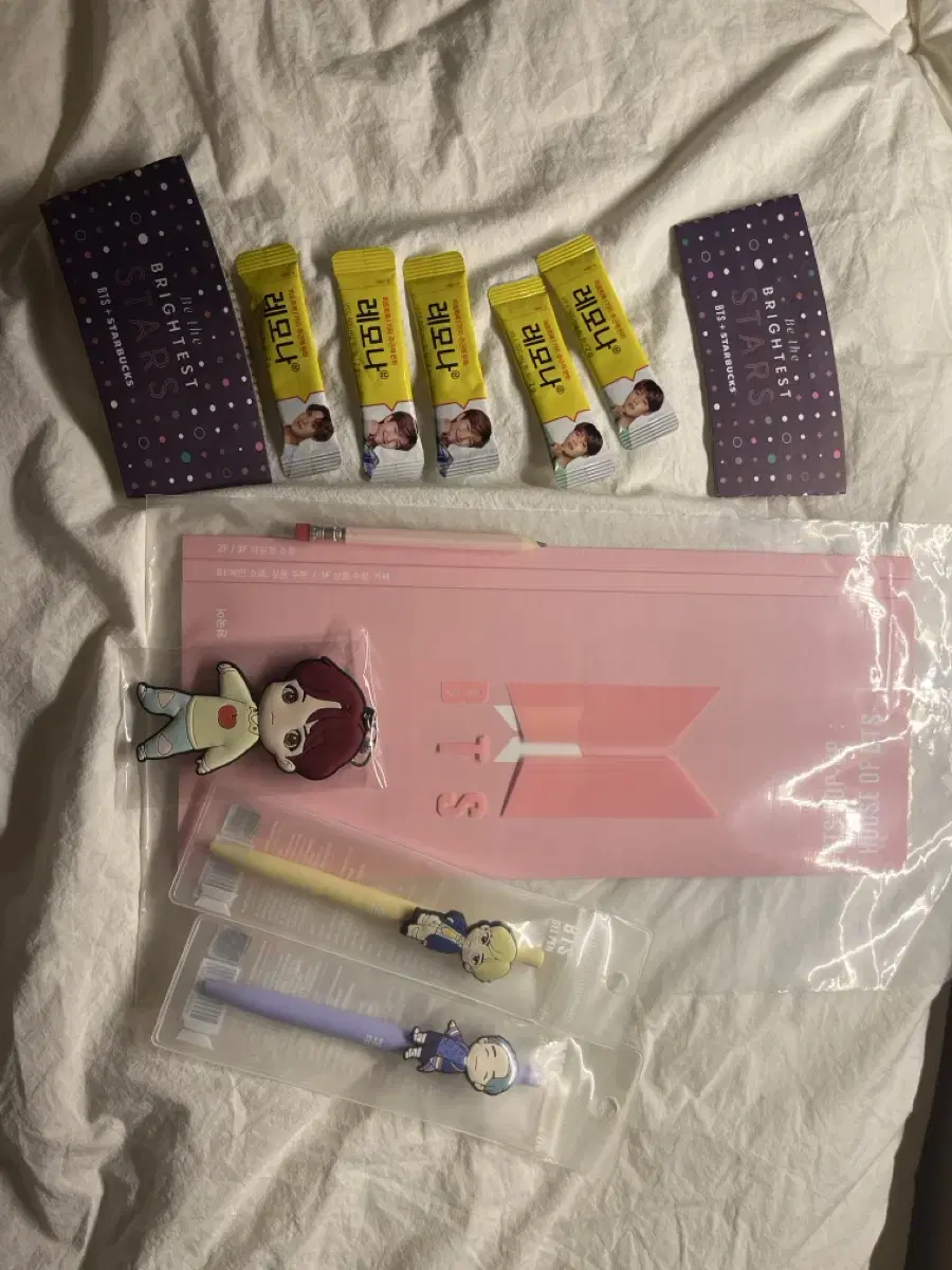 bangtan pop up keyring gel pen set pop up pencil gift