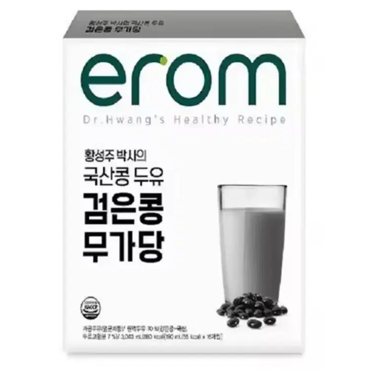 [무료배송] 황성주 국산콩 검은콩 무가당 두유 190ml 32팩