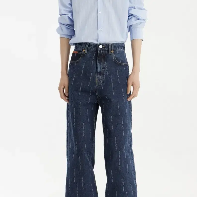 마틴로즈 / Wide Leg Jean Mid Wash / M